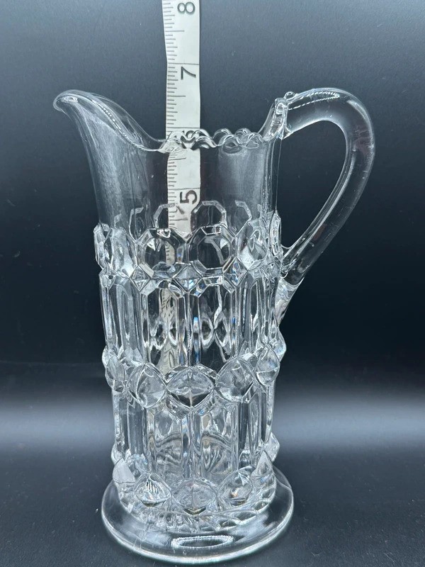 Antique McKee EAPG Prism Ball and Button Tall Creamer / Syrup Pitcher Antique McKee EAPG Prism Ball and Button Tall Creamer / Syrup Pitcher