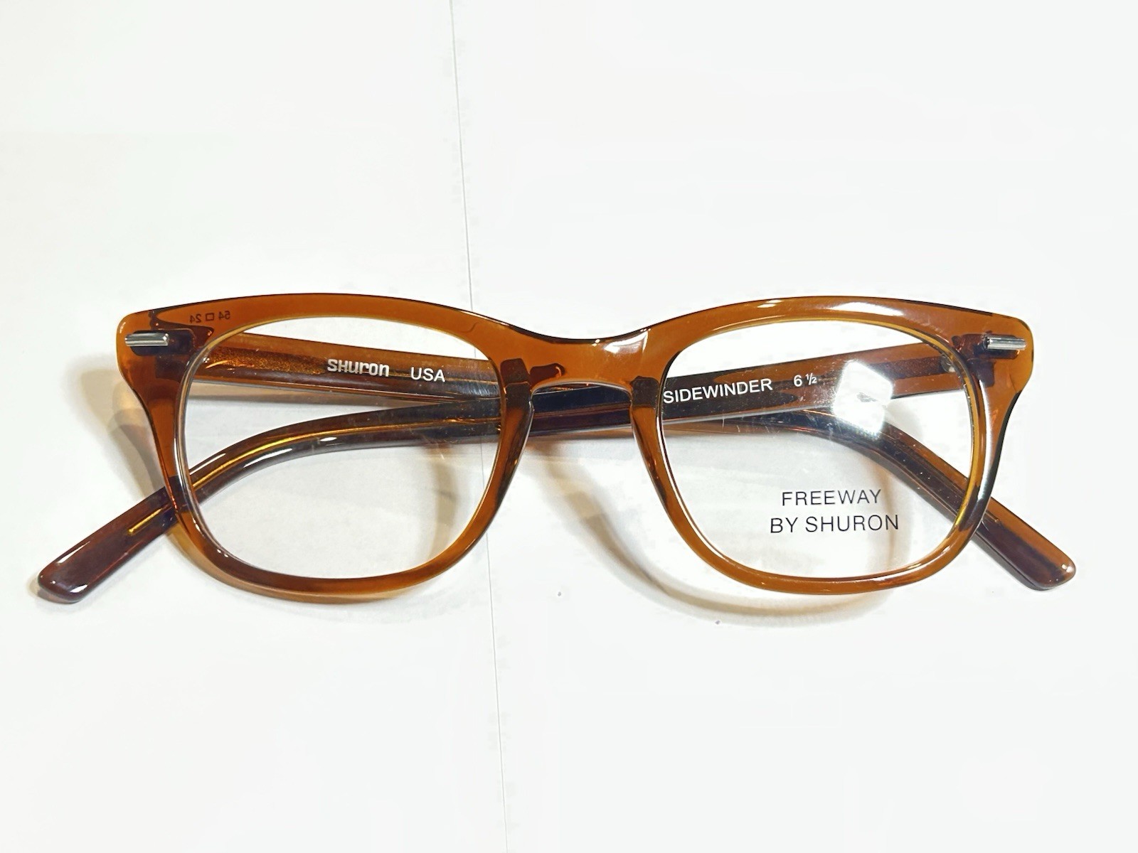 Shuron Sidewinder Freeway 54-24 Vintage NOS Eyeglass Frames Brown USA