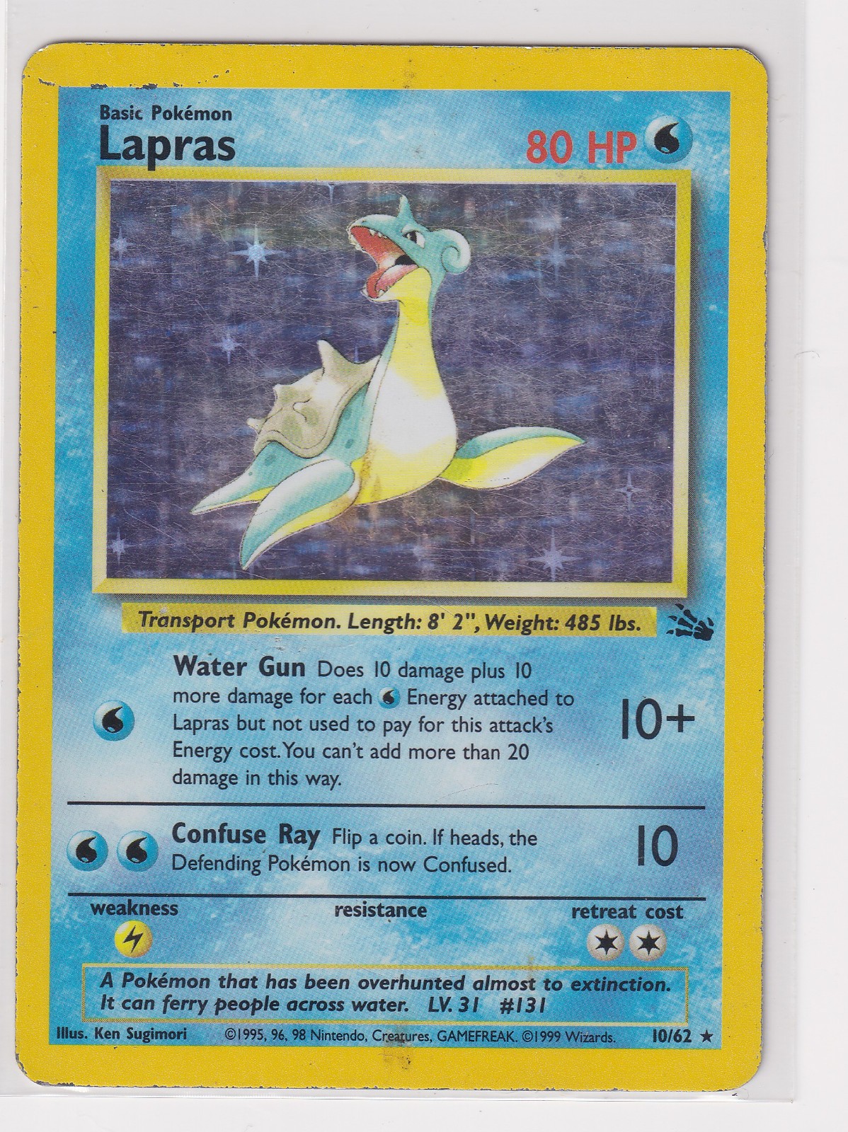 Lapras 10/62 Fossil Holo
