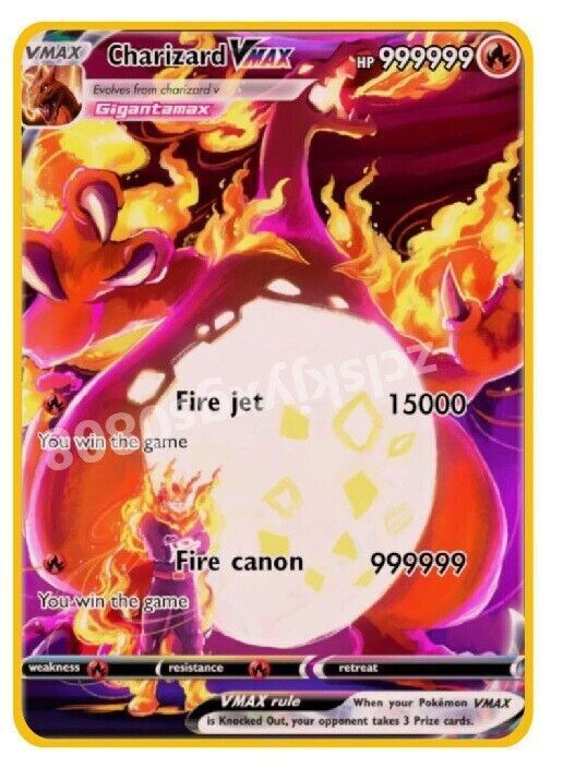 Charizard VMAX 999999point Gold Metal Pokemon Card Collectible Gift Display、 