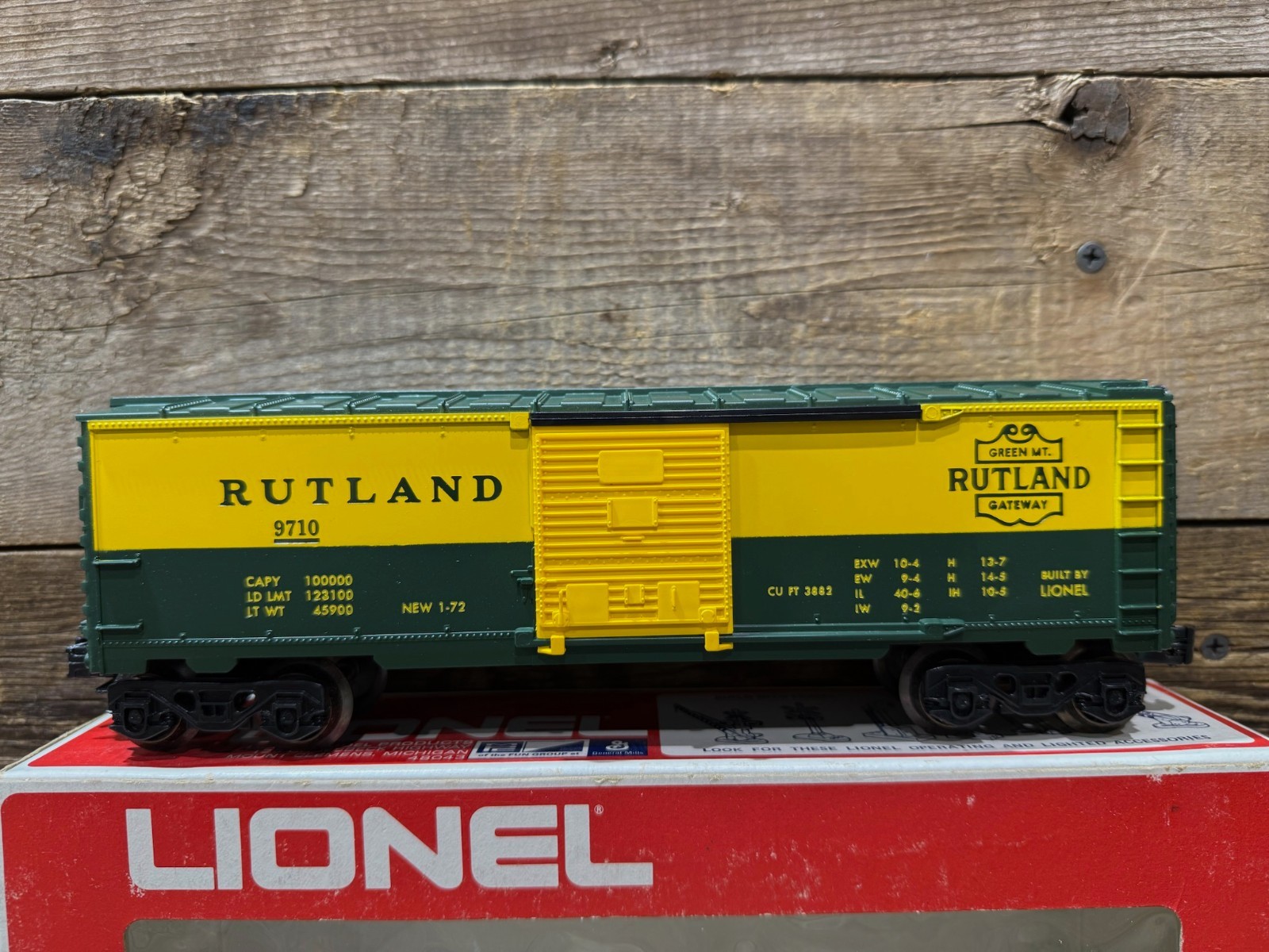 1970s Lionel, Rutland Boxcar, #6-9710, O Gauge, In Box