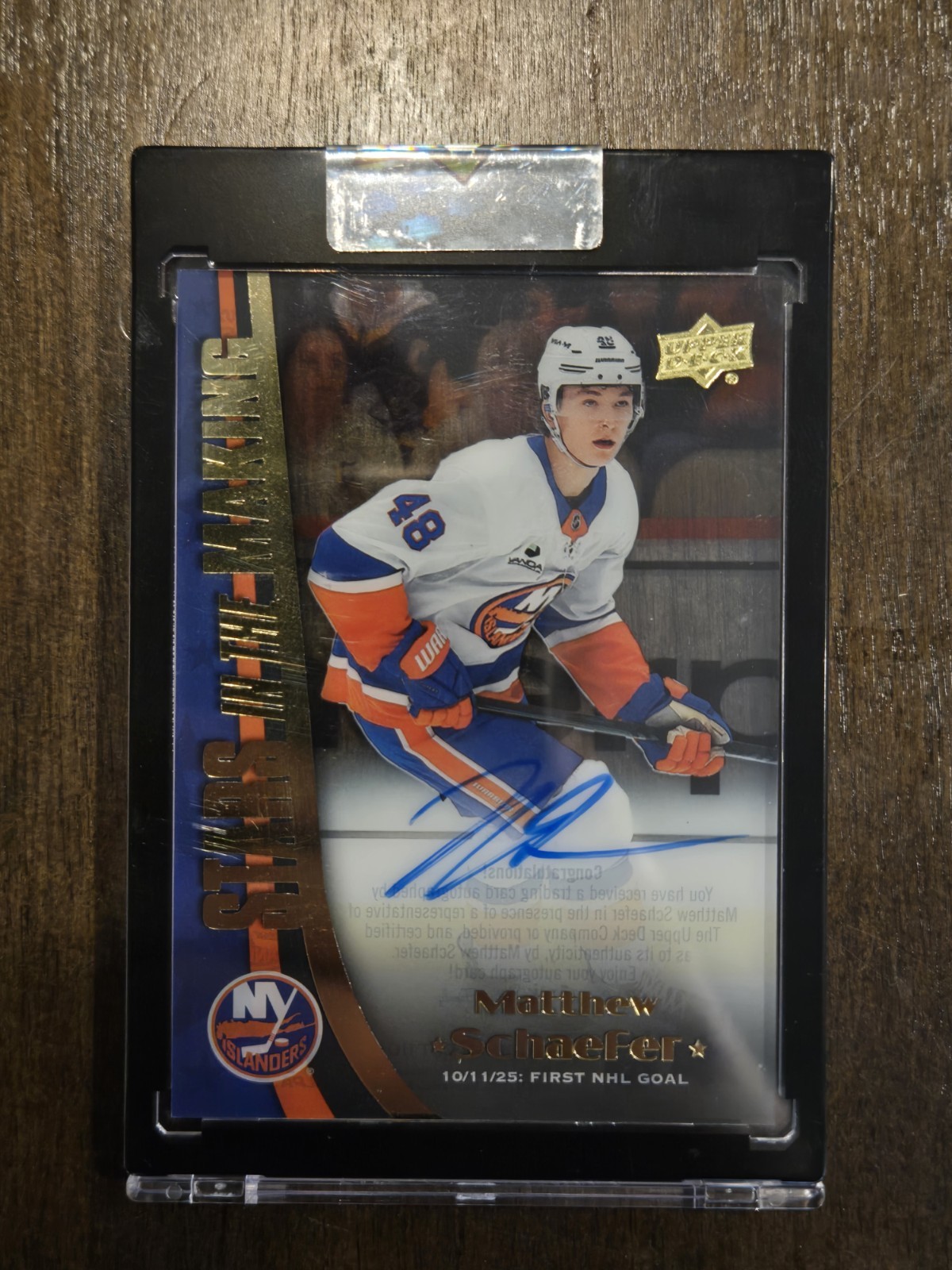 25-26 UD Clear Cut STARS IN THE MAKING Matthew Schaefer Rookie Autograph RC 🔥