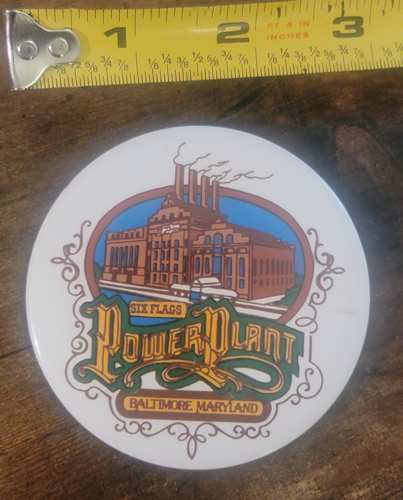Six Flags Power Plant Baltimore Maryland Pin 3”