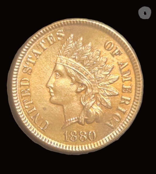 1880 Indian Head Cent - BRILLIANT UNCIRCULATED RED GEM - 