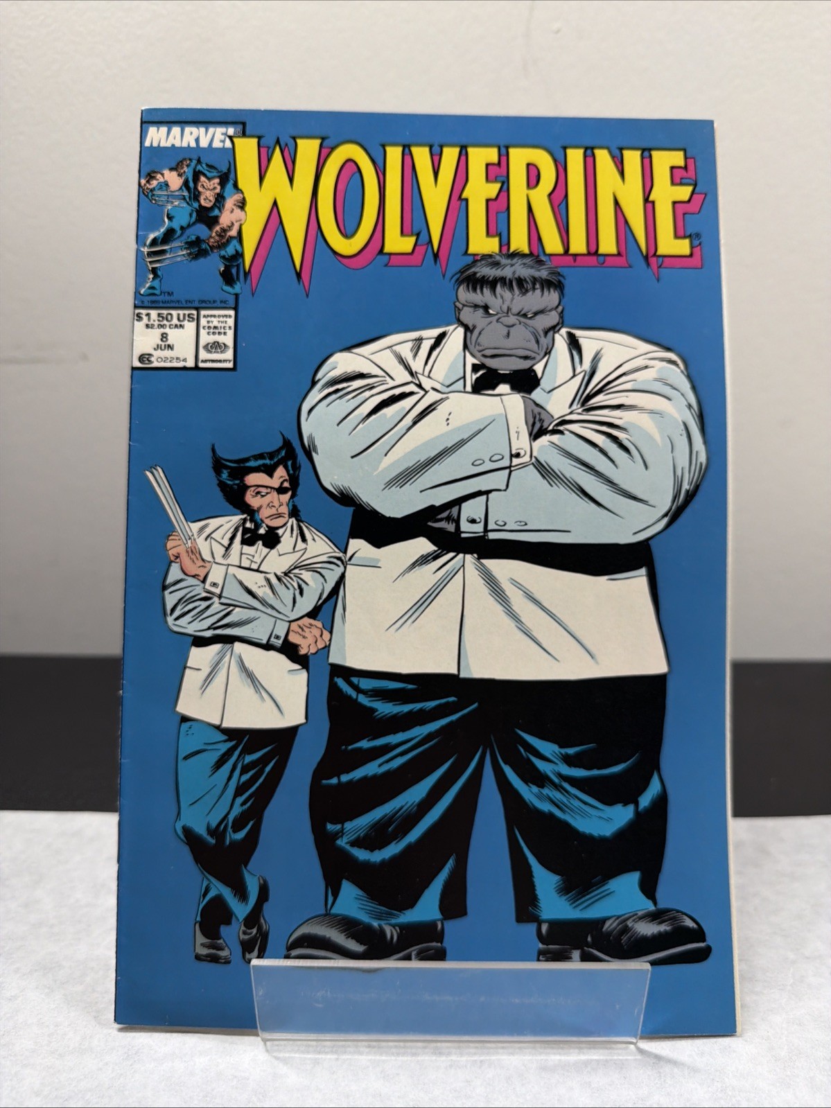 Wolverine #8 Est. FN/VF Grey Hulk Joe Fixit & Patch Classic Cover Marvel 1989 Wolverine #8 Est. FN/VF Grey Hulk Joe Fixit & Patch Classic Cover Marvel 1989