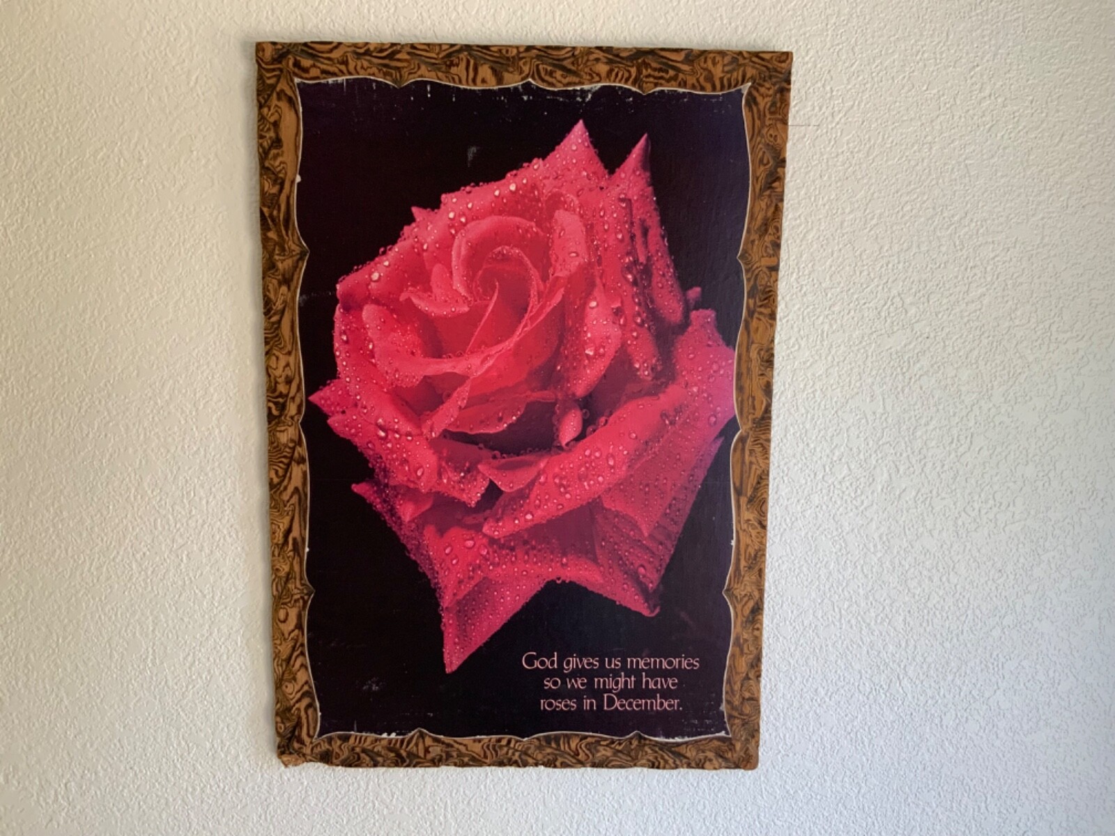 Vintage December Rose Decoupage Wall Plaque Vintage December Rose Decoupage Wall Plaque