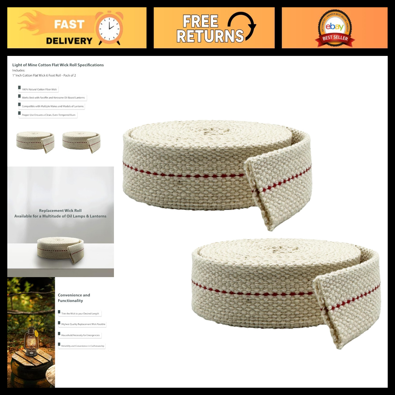 100% Cotton Flat Wick 1\