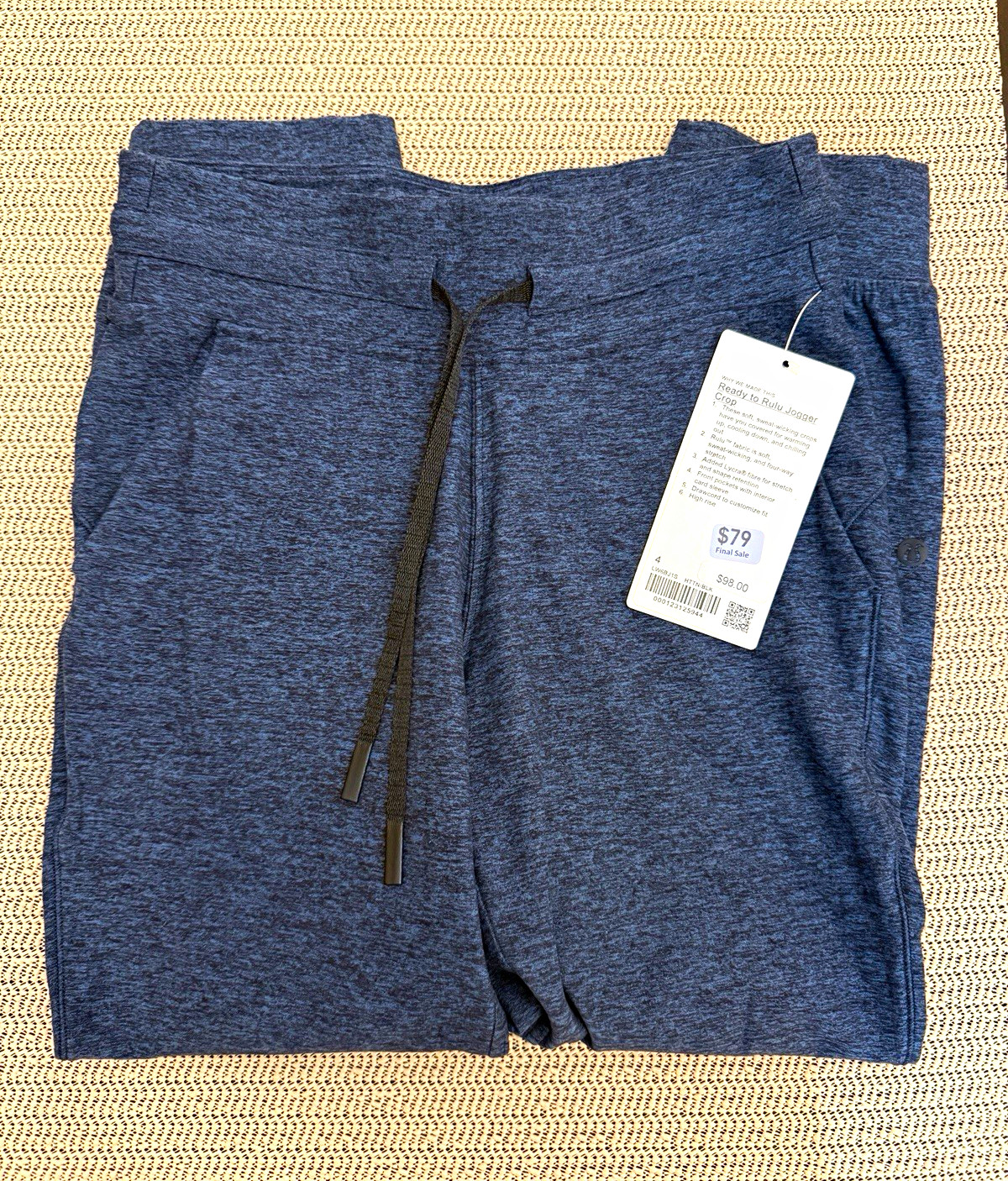 Lululemon Ready to Rulu Jogger Crop Size 4 Heathered Black NWT