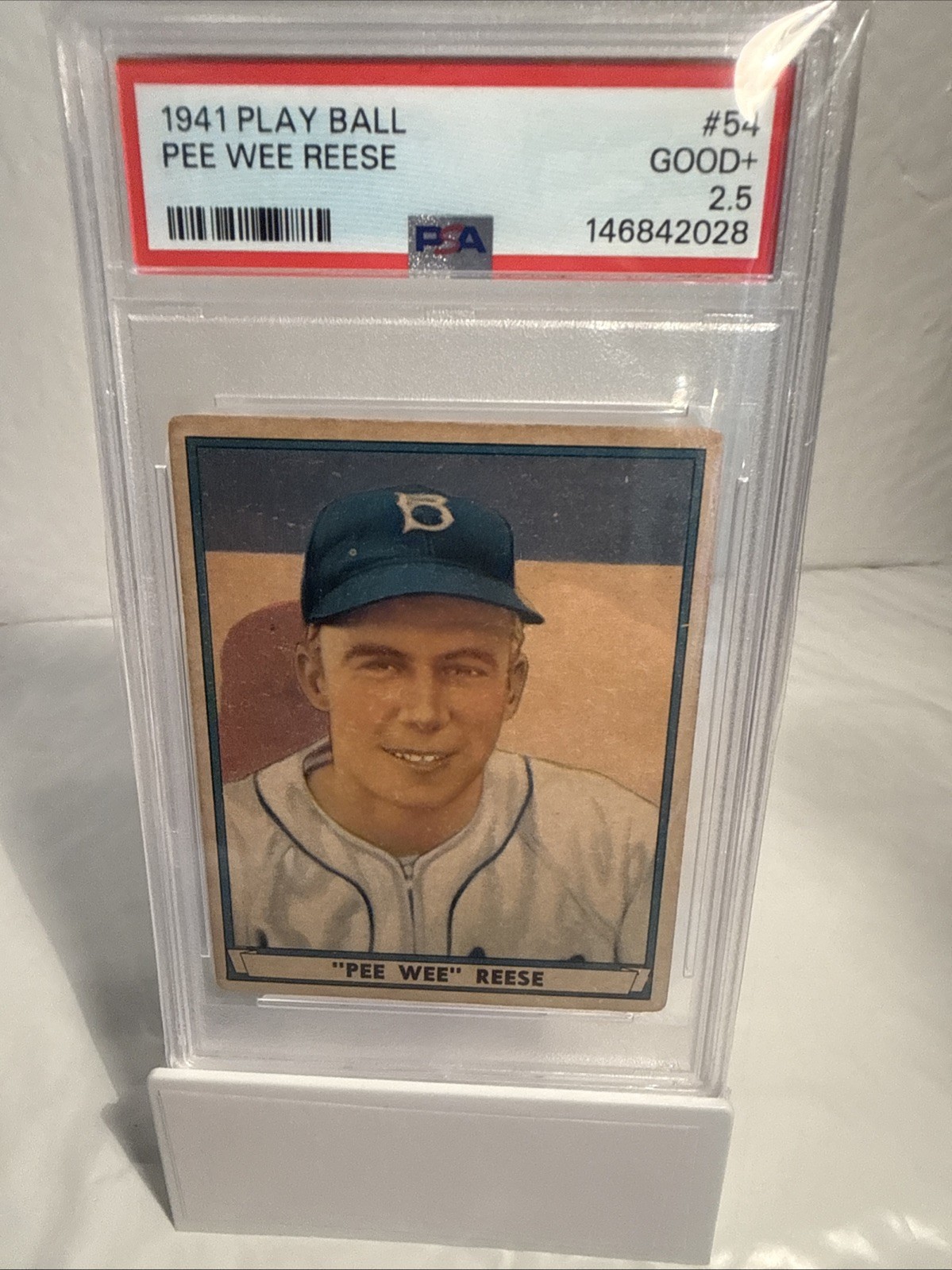 1941 Playball #54 Pee Wee Reese RC Rookie PSA 2.5 GD+ Well Centered