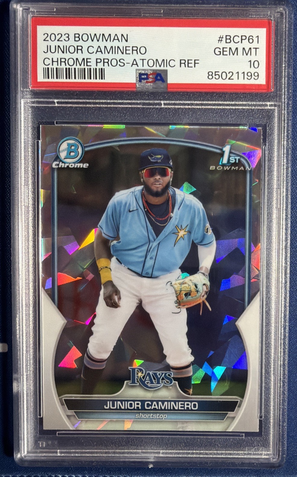 JUNIOR CAMINERO 2023 BOWMAN CHROME 1ST ATOMIC REFRACTOR PSA 10 JUNIOR CAMINERO 2023 BOWMAN CHROME 1ST ATOMIC REFRACTOR PSA 10