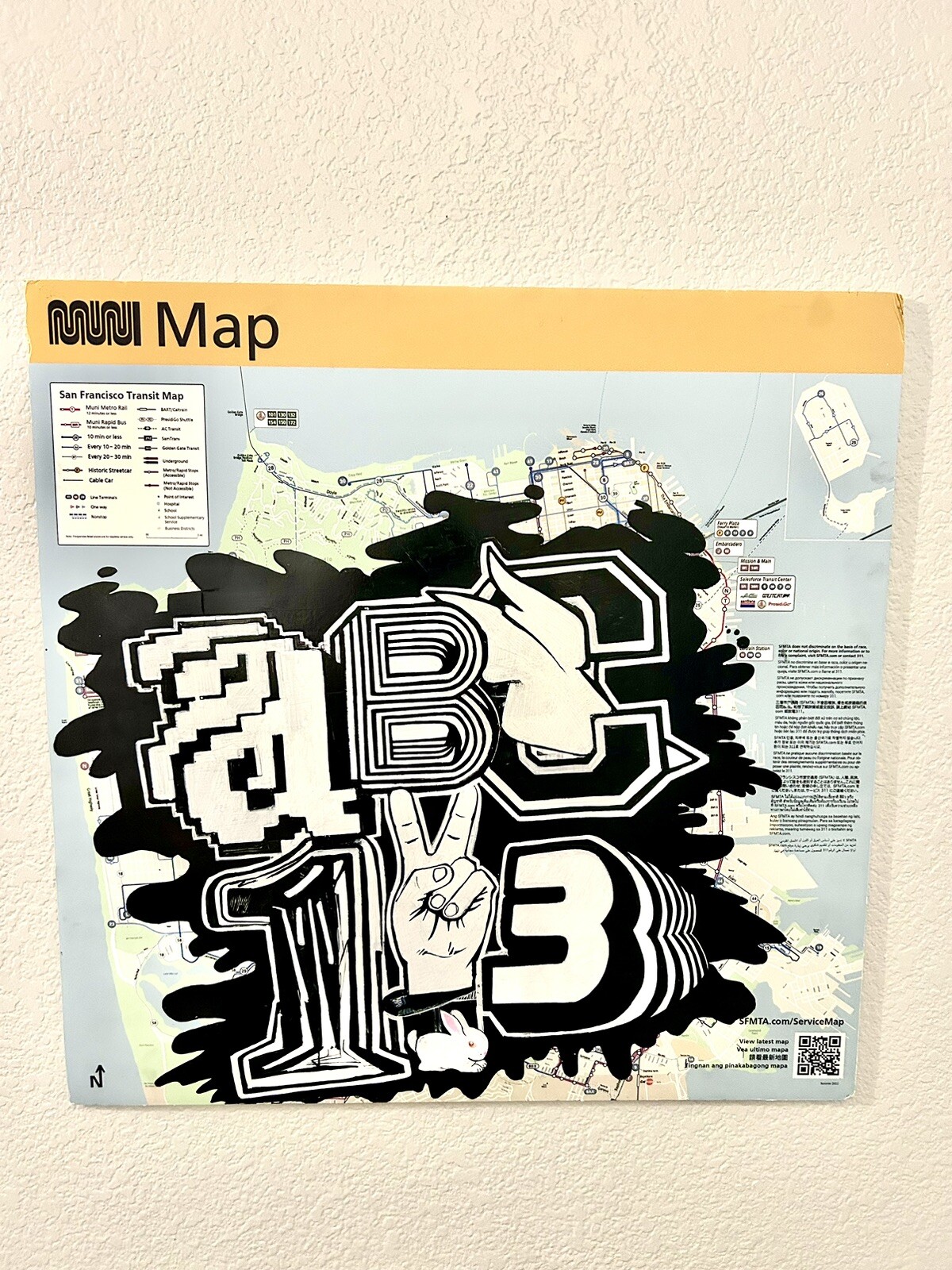 OFFERS WELCOME - Original Hand Painted Typography - SF MTA Map