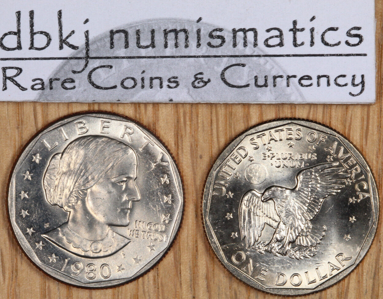 1980-S SBA Susan B Anthony $1 Dollar Coin - BU - Brilliant Uncirculated