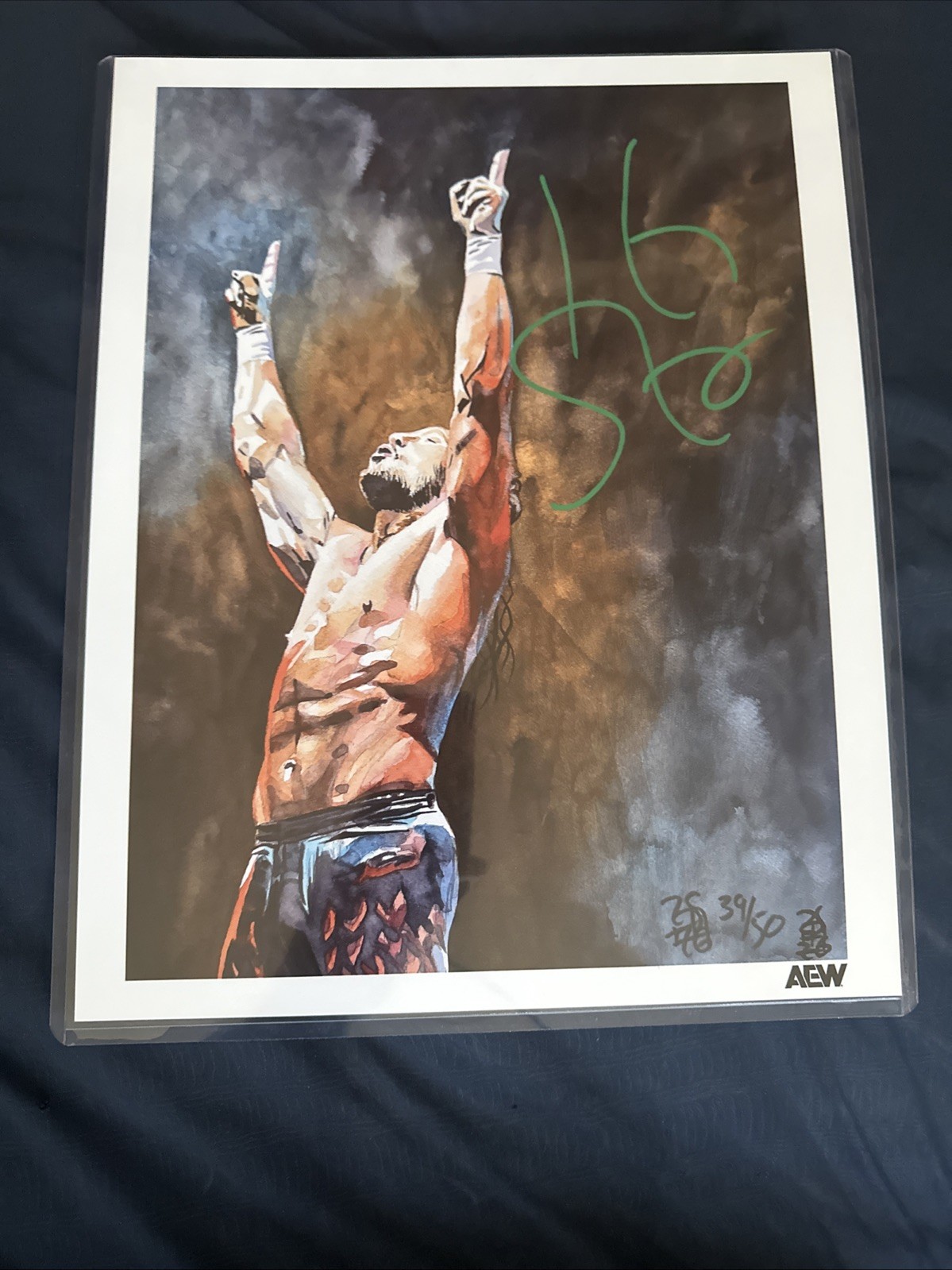 AEW Kenny Omega Signed Shamberger 11x14 AEW Shop Exclusive Only 50 Made 39/50