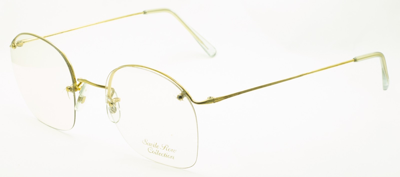 SAVILE ROW ENGLAND Rimway Gold 52x20mm Eyewear FRAMES RX Optical Eyeglasses -NOS