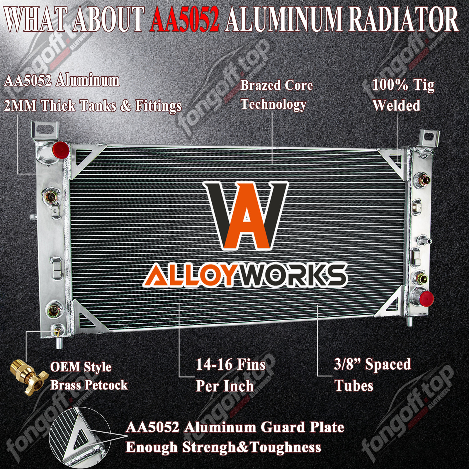 4 Row Radiator For 2001 2002 Chevy Silverado GMC Sierra 2500HD 3500HD 8.1L V8