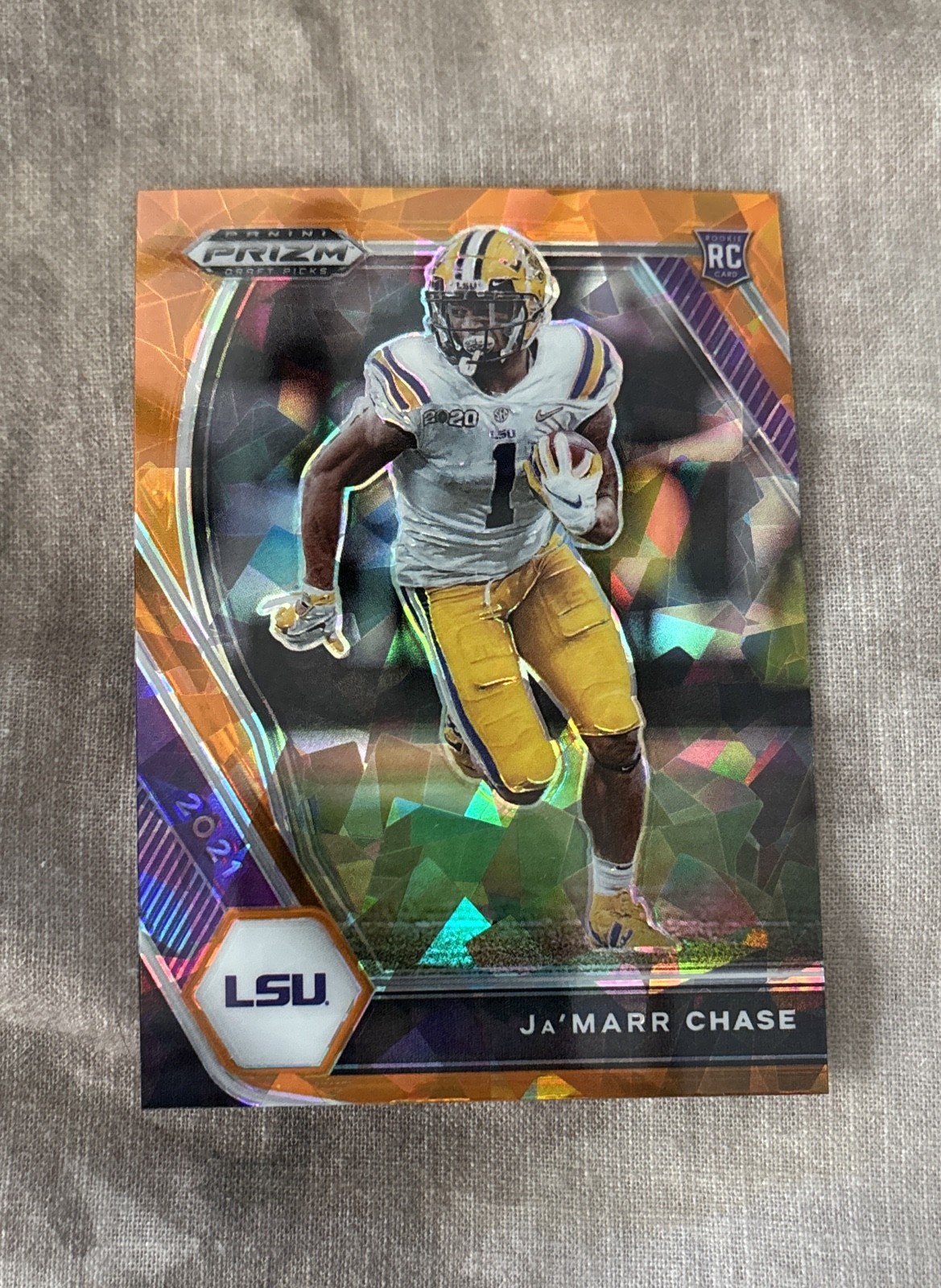 2021 Panini Prizm Draft Picks - Ja\'Marr Chase #112 Orange Ice Prizm (RC)