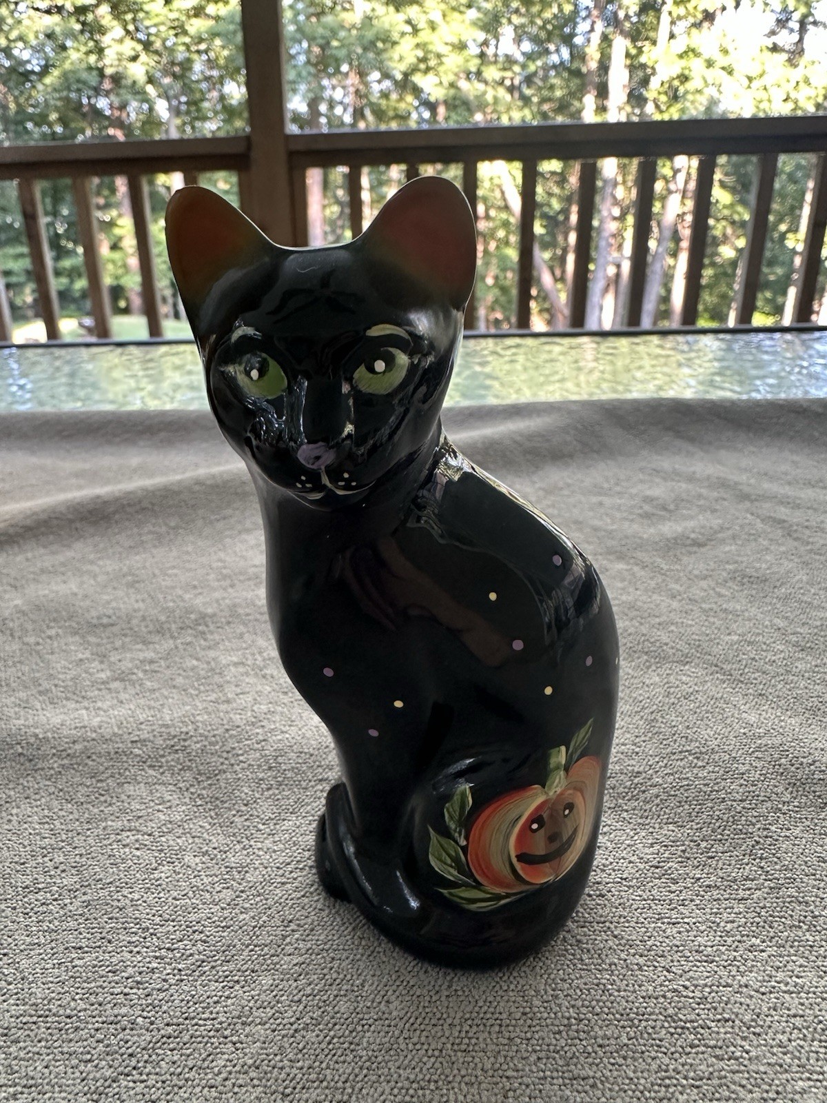 Fenton Limited Edition 5/250 Black Halloween Cat Hand Painted W/box I5065HP1 Fenton Limited Edition 5/250 Black Halloween Cat Hand Painted W/box I5065HP1