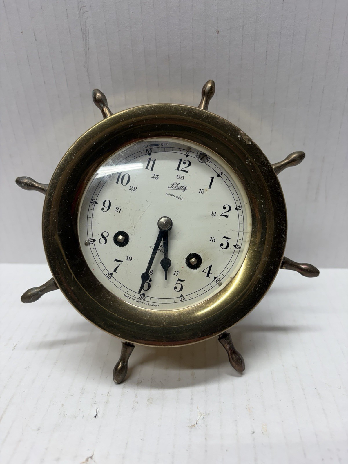 Vintage Schatz ships bell maritime clock Brass Untested Vintage Schatz ships bell maritime clock Brass Untested