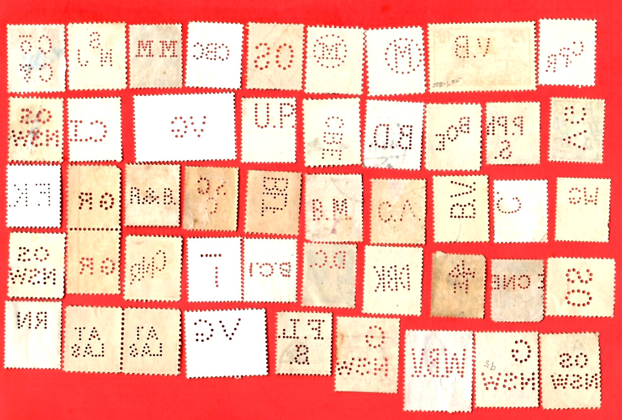 WORLDWIDE Perfin Stamps Used ๐ WORLDWIDE Perfin Stamps Used ๐
