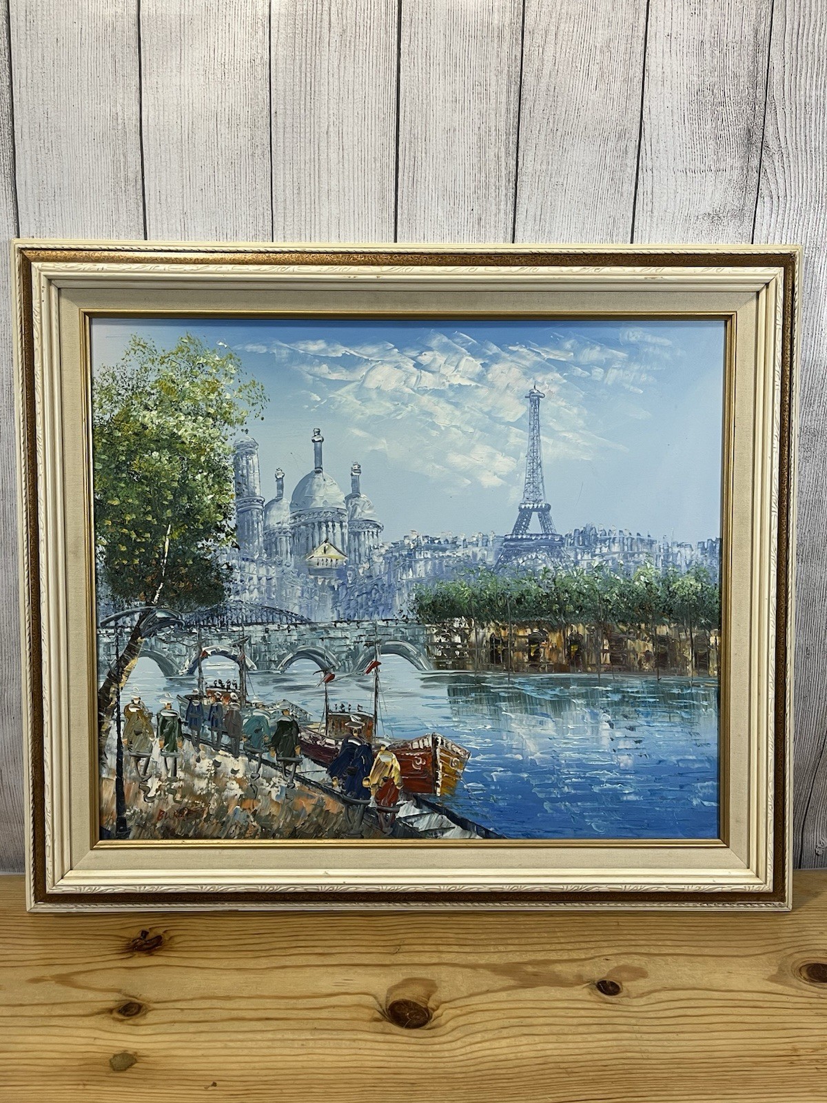 ORIGINAL Parisian Cityscape With Eiffel Tower, Oil Painting By Caroline Burnett.