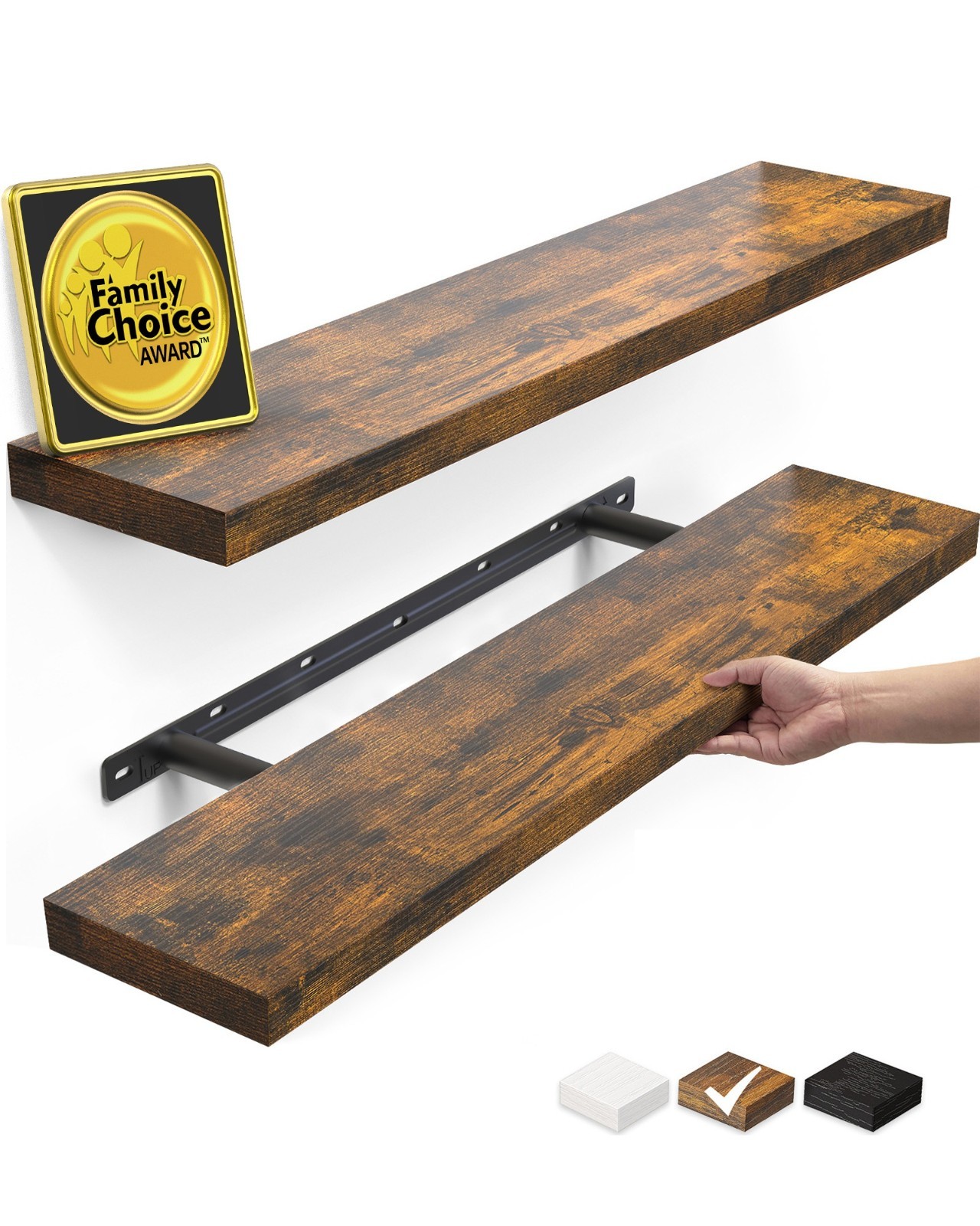2 Pack Floating Shelves for Wall (22.5Inch) Wall-Mounted Shelves with Brackets 2 Pack Floating Shelves for Wall (22.5Inch) Wall-Mounted Shelves with Brackets