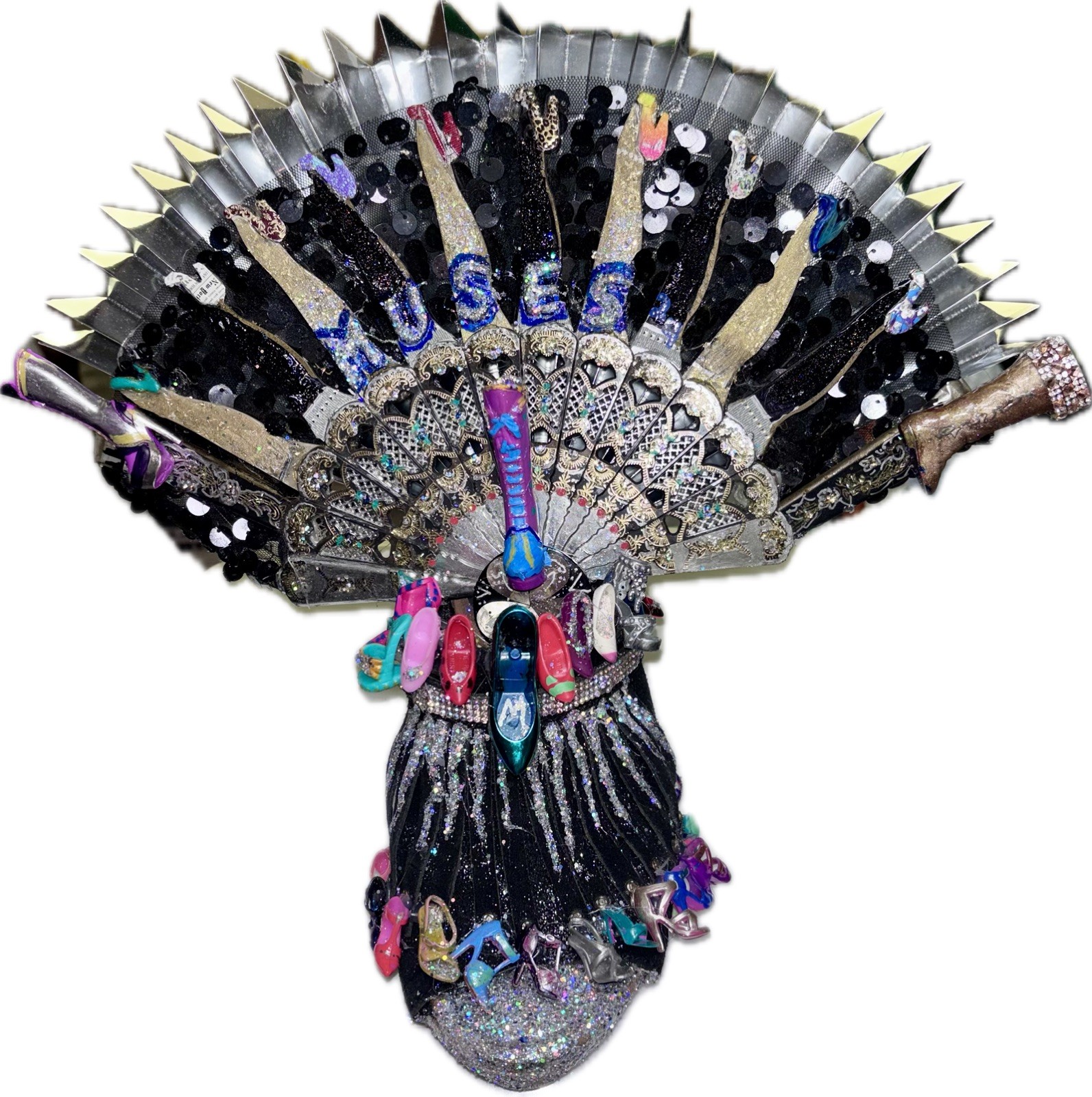 Krewe Of Muses Signature Throw Shoe New Orleans Mardi Gras Parade Handmade OOAK Krewe Of Muses Signature Throw Shoe New Orleans Mardi Gras Parade Handmade OOAK