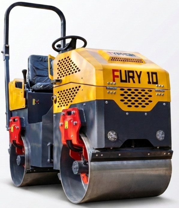 TYPHON Fury 10 Ride-On Vibratory Roller Compactor 1 Ton B&S 13.5HP GAS Engine