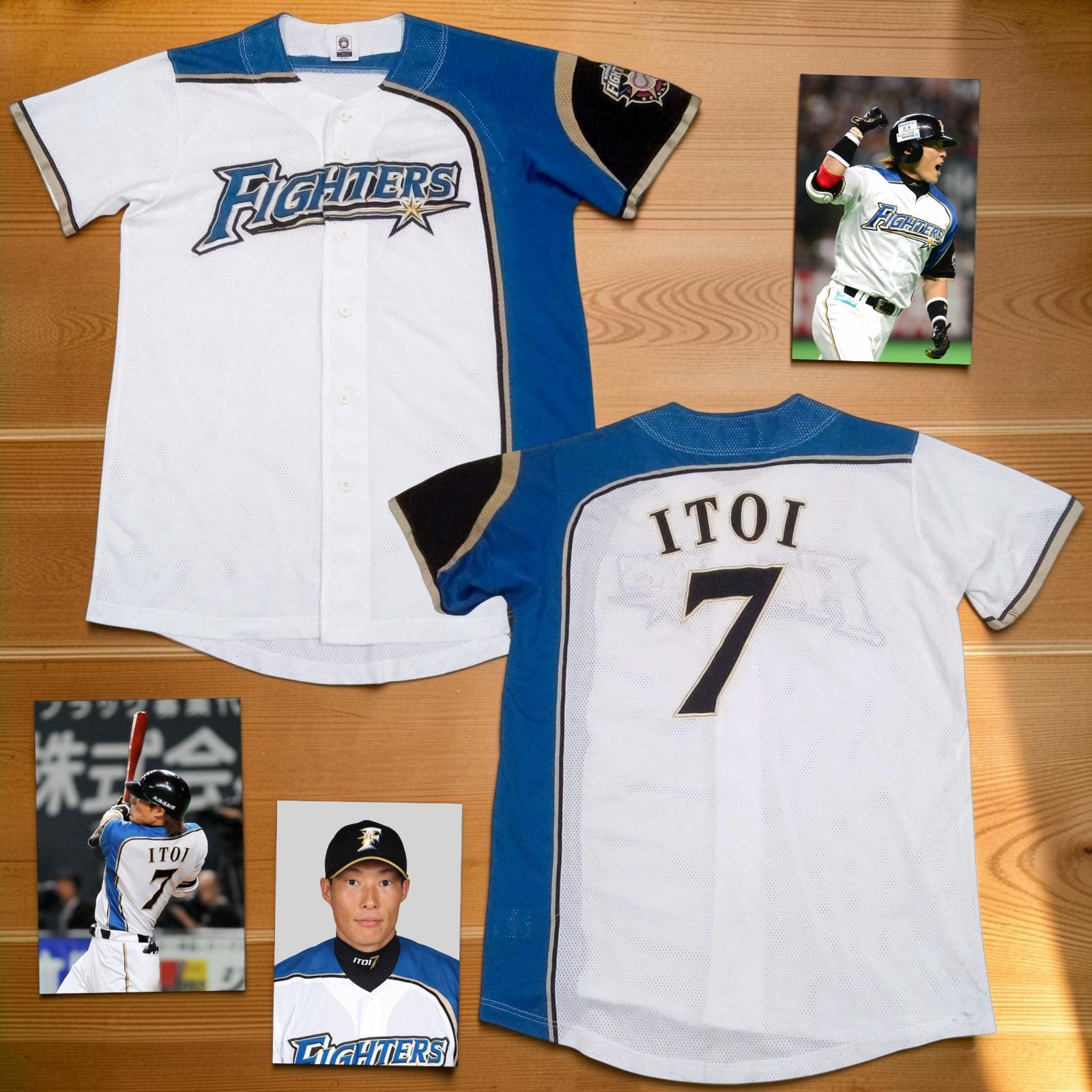 RARE 2011-12 Yoshio Itoi #7 Hokkaido Nippon-Ham Fighters Mizuno Jersey Fits XL