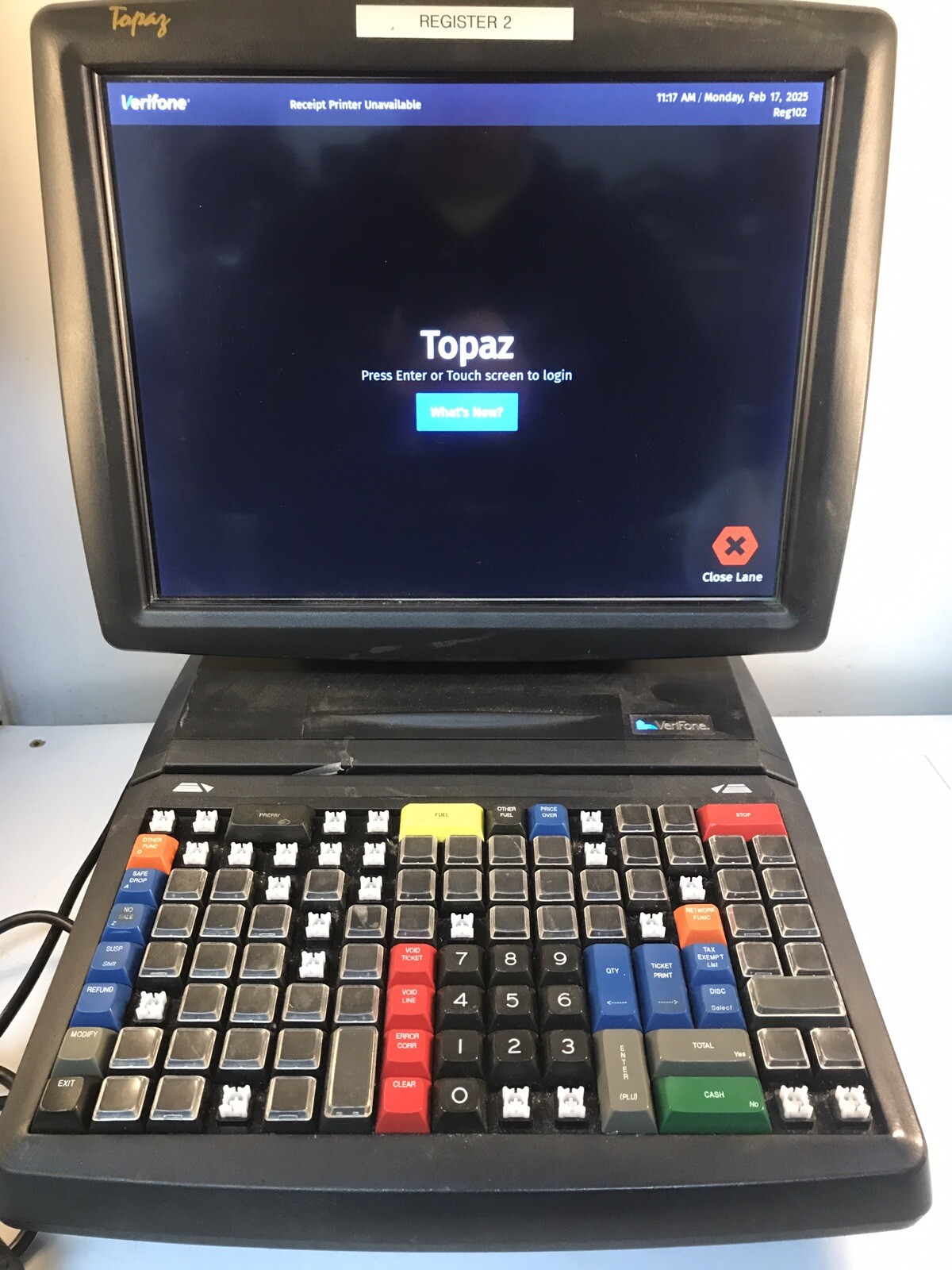 Verifone Topaz XL CC NO 04-068, POWERS ON, UNTESTED OFFERS WELCOME