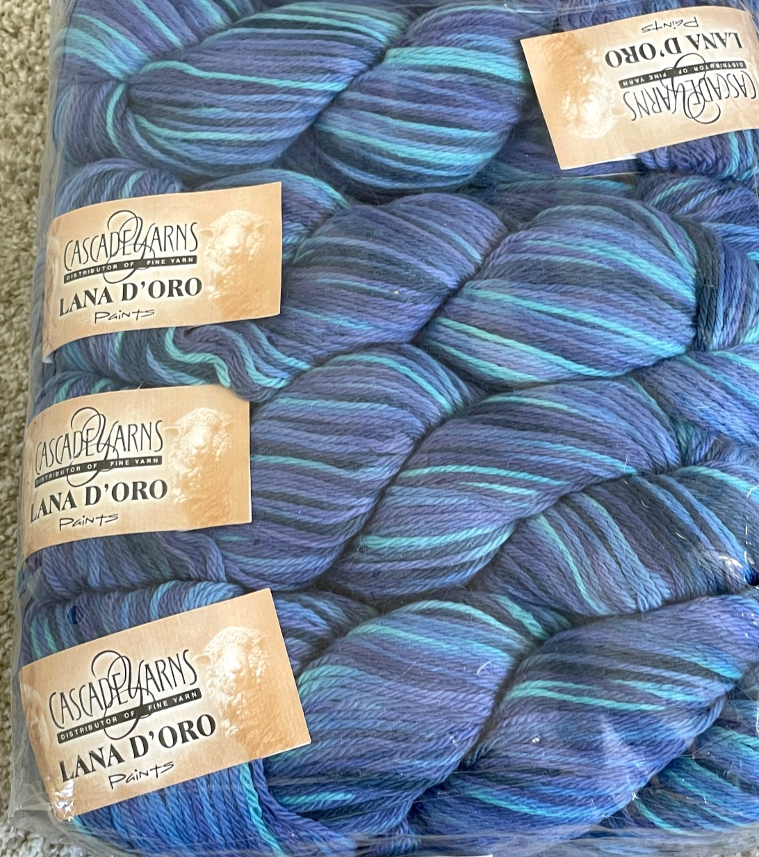 ONE 3.5oz Cascade LANA D\'ORO PAINTS Superfine Alpaca Wool Hand Knit Yarn NWT
