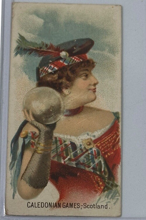 1890 Antique N80 Duke\'s Holiday Caledonian Games Scotland Tobacco Card