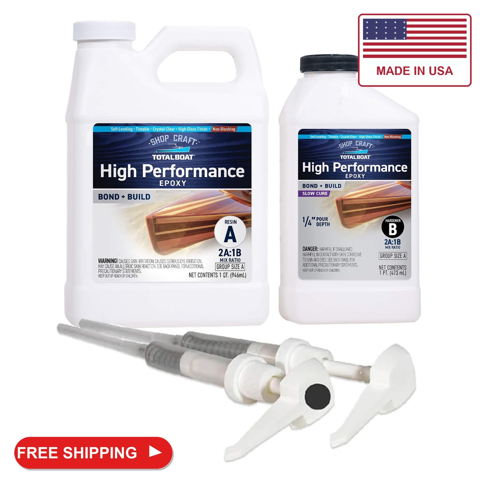 TotalBoat High Performance Clear Marine Epoxy Resin - 1.5 Quart Kit, Slow TotalBoat High Performance Clear Marine Epoxy Resin - 1.5 Quart Kit, Slow