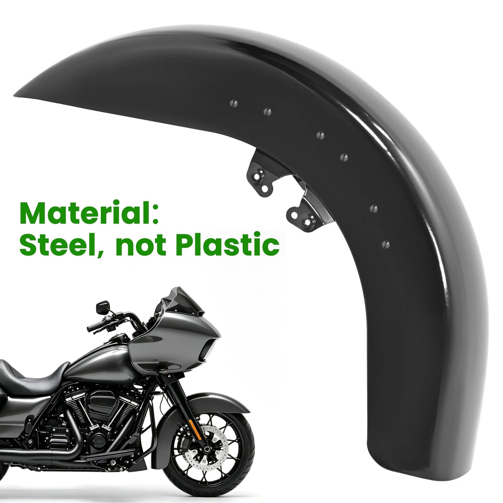 Vivid Black Front Fender For Harley Street Glide 2014-2024 Road Glide 2015-2024 Vivid Black Front Fender For Harley Street Glide 2014-2024 Road Glide 2015-2024