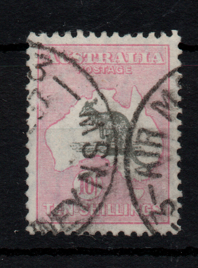 Australia 1931-36 10/-  pink & grey Roo SG136 fine used WS46800