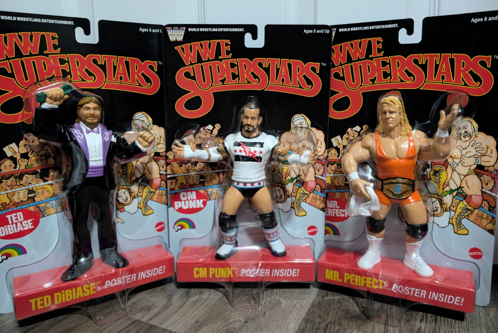 LJN WWE Superstars Wave 4 Cm Punk, Mr Perfect, Diabase Black Card Chase New