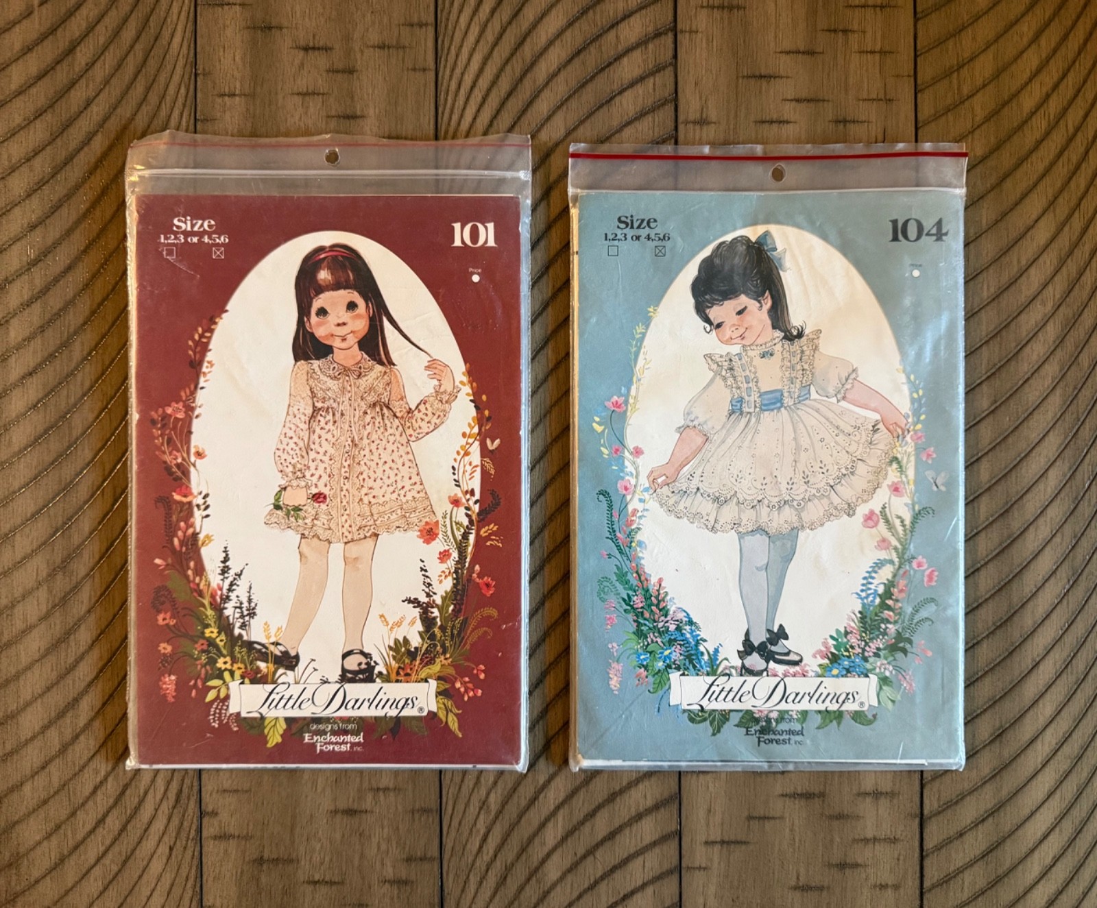 Vintage Enchanted Forest Little Darlings Dress Patterns # 104 & 101  Sz 4-6 New
