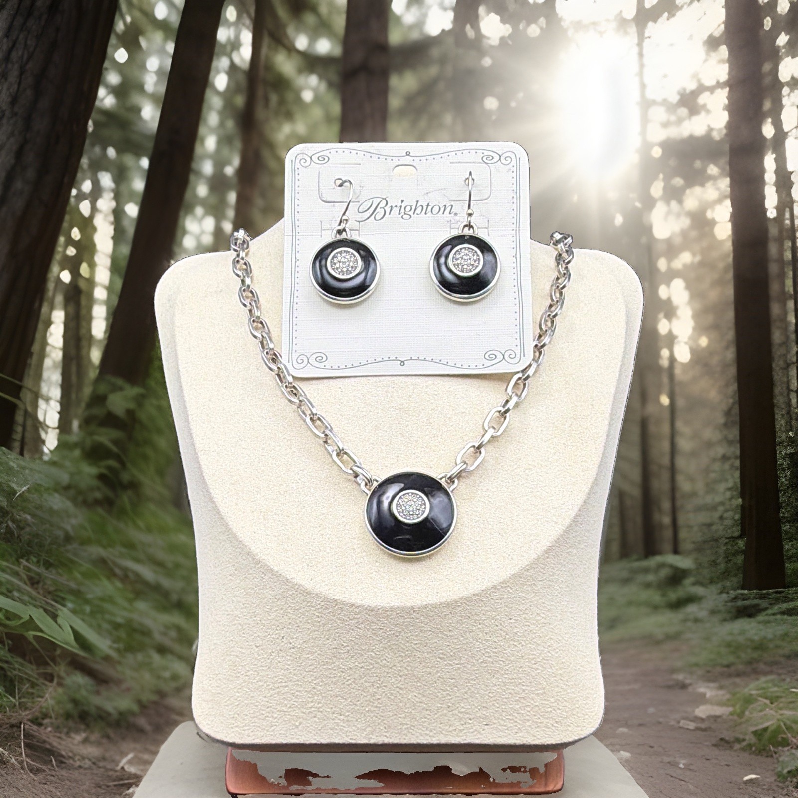 Brighton Meridian Eclipse Necklace & Earrings Set Crystal JA9362