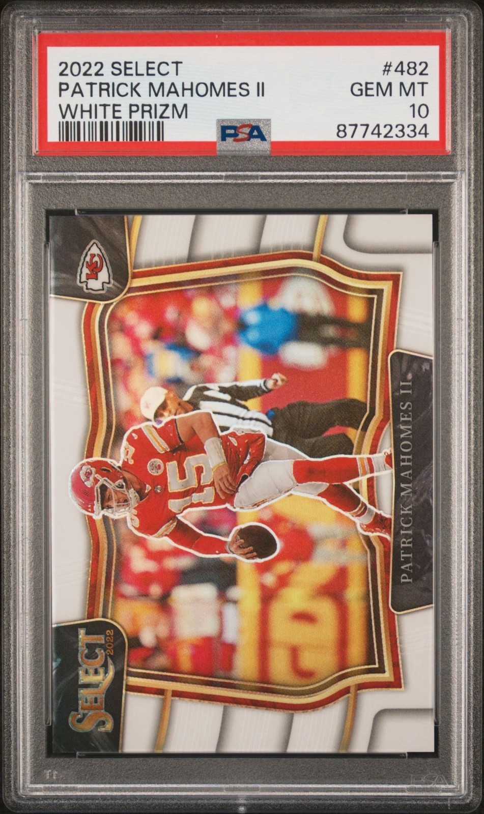 2022 Select Patrick Mahomes White Prizm /35- PSA 10
