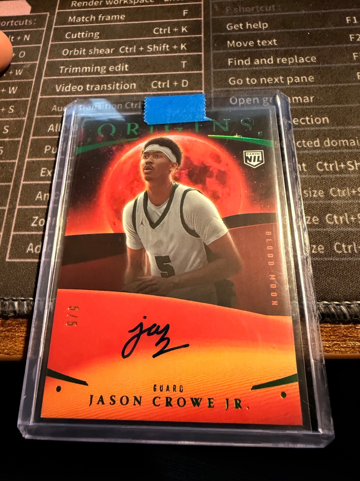 2025-26 Panini Origins Blood Moon Signatures Auto /5 Jason Crowe Jr.
