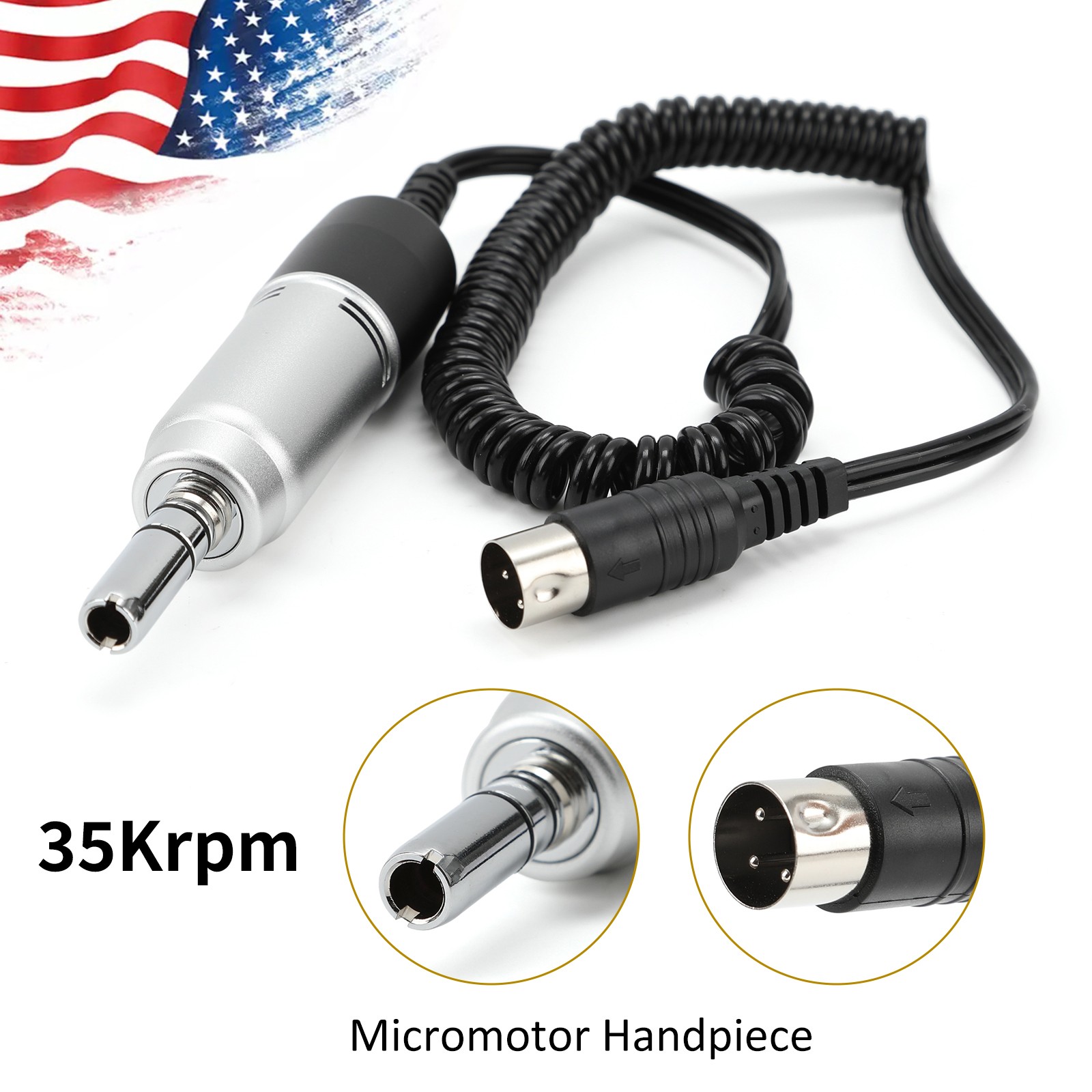 Pieza de mano de motor micro eléctrico Marathon 35000 RPM para pulido 35K dental
