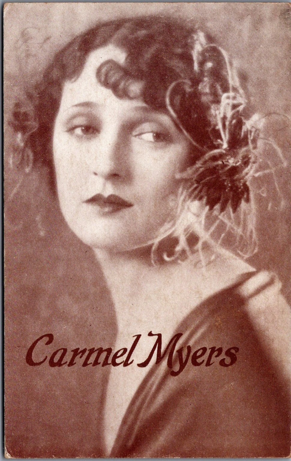 Carmel Myers Silent Film Star Real Photo Postcard Vintage RPPC Actress Portrait
