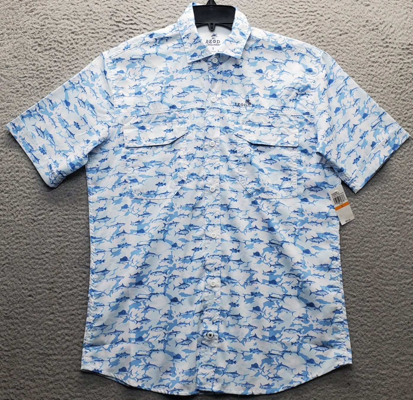 IZOD Sun Shield Performance Fishing Shirt Mens S Multi Short Sleeve Vent Back IZOD Sun Shield Performance Fishing Shirt Mens S Multi Short Sleeve Vent Back
