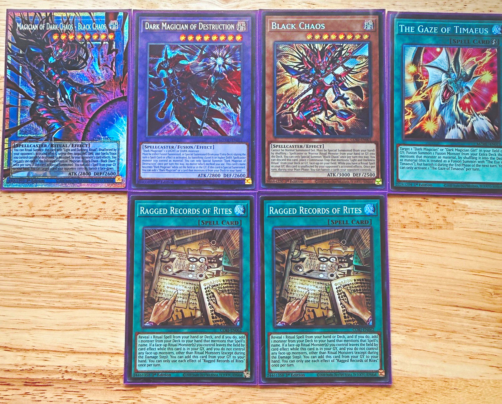 KONAMI Yu-Gi-Oh TCG 1st Edition 6 Card Lot Magician/Black Chaos Starter Bundle