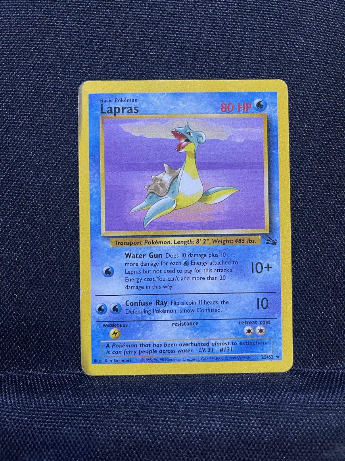 Pokemon TCG Lapras 25/62 Fossil Unlimited Edition Regular Rare