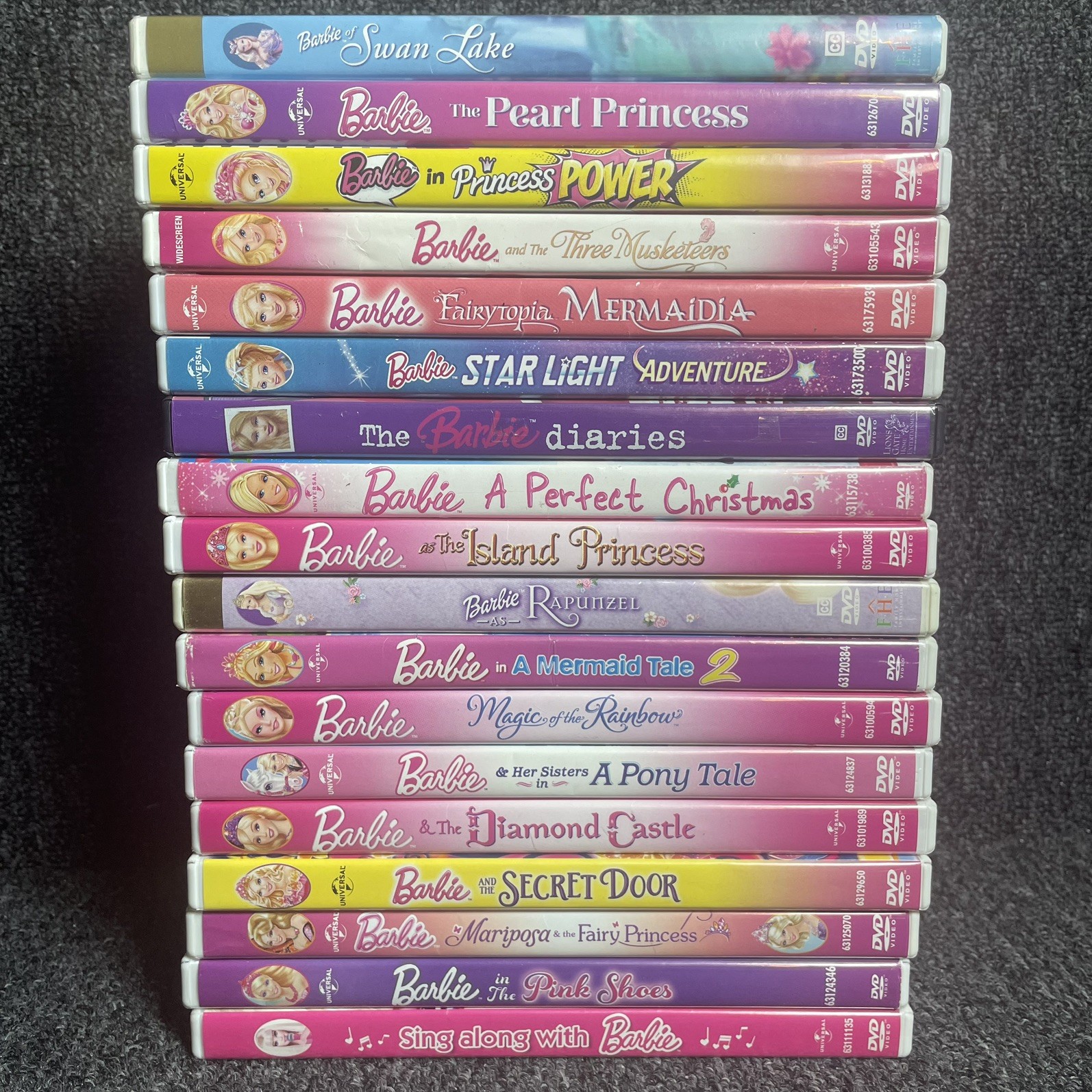 Huge Barbie DVD Lot 18 Movies Vintage Y2K Nostalgia Princess Fairytopia tested