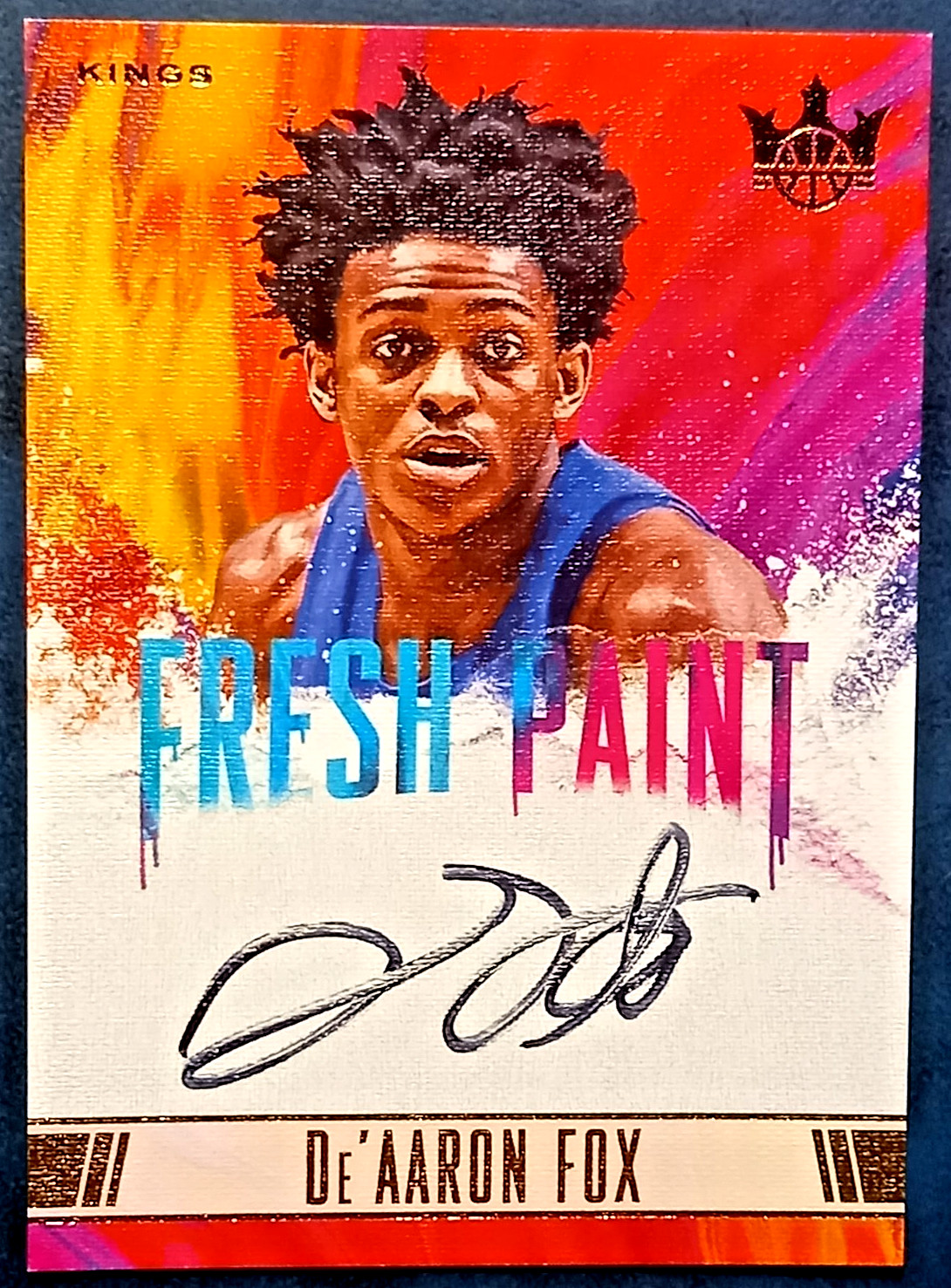 De\'AARON FOX 2017-18 COURT KINGS FRESH PAINT AUTO II #FP2-DEF RC ROOKIE 031/200