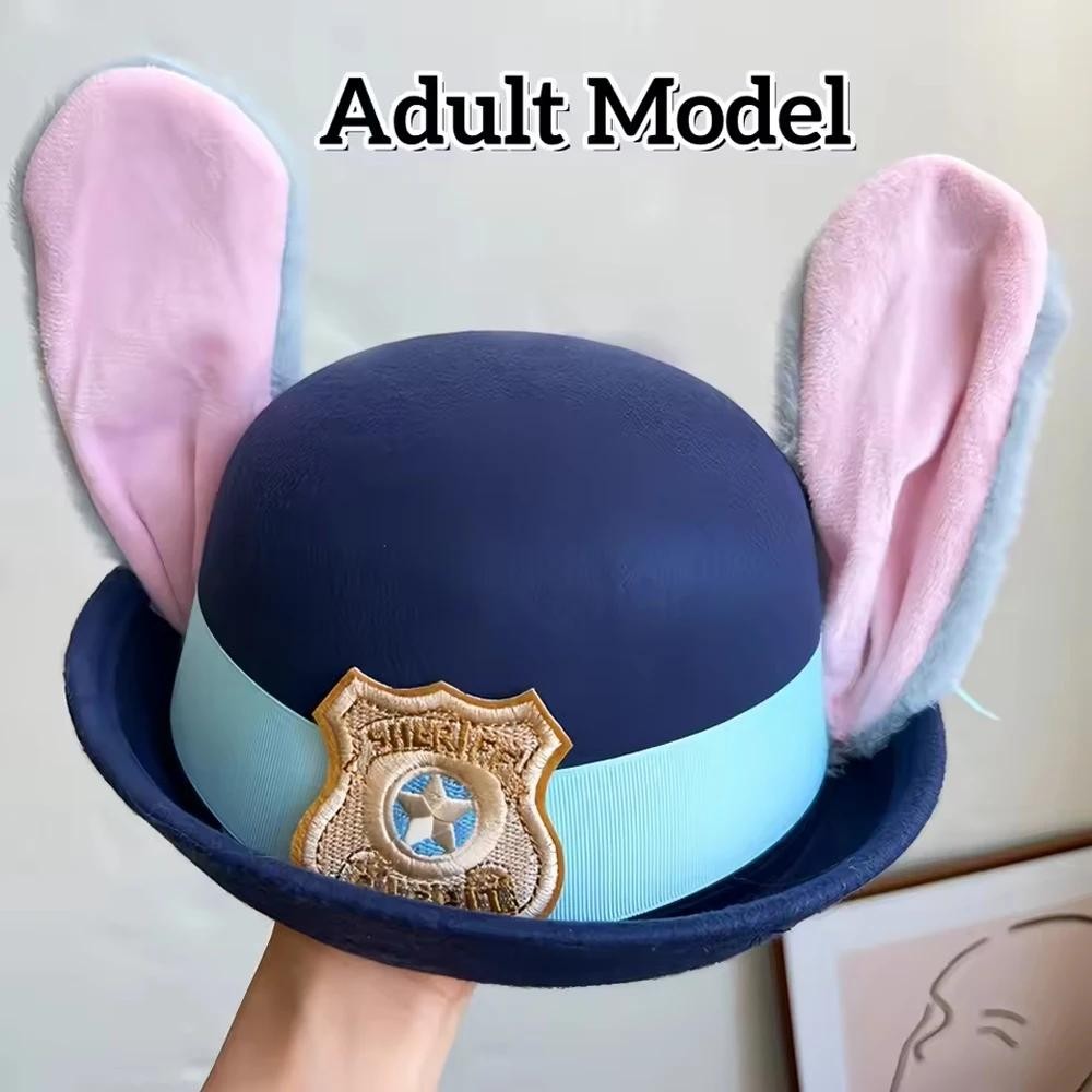 Zootopia 2 Bendable Bunny Ear Sheriff Hat Hot Movie Kids Adults Cosplay Gift