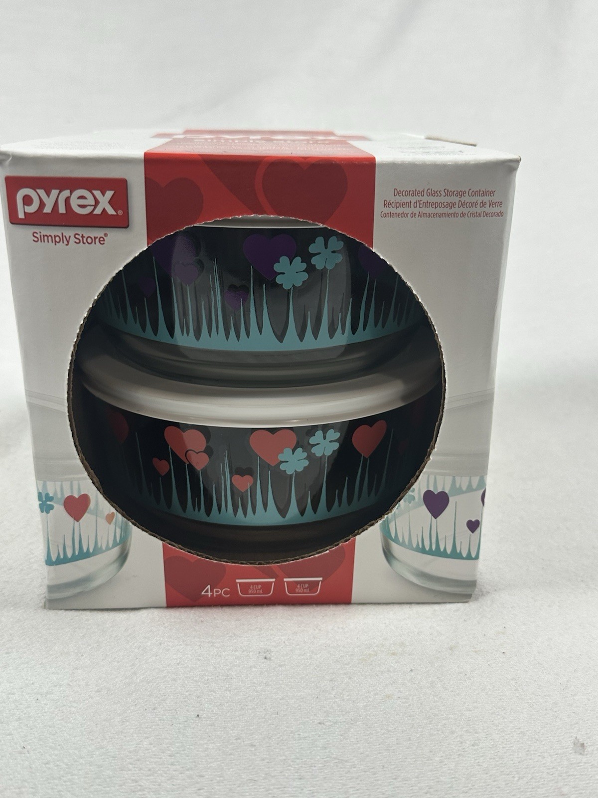 Pyrex 4pc Set Lucky In Love Simply Store New In Box HTF Hearts 2018 Pyrexware Pyrex 4pc Set Lucky In Love Simply Store New In Box HTF Hearts 2018 Pyrexware