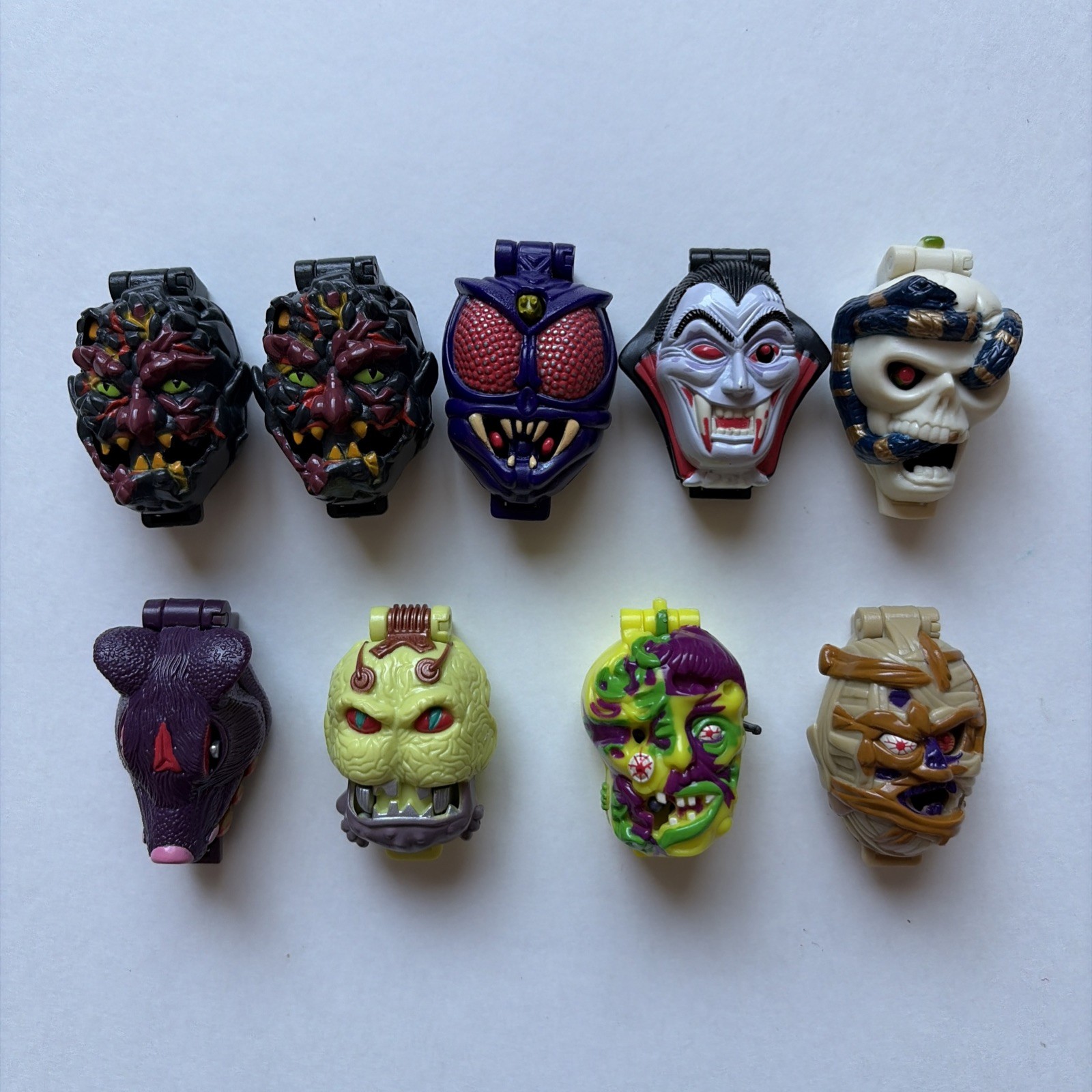 Vintage 1993 Vintage Mighty Max Shrunken Heads Lot of 9 Complete