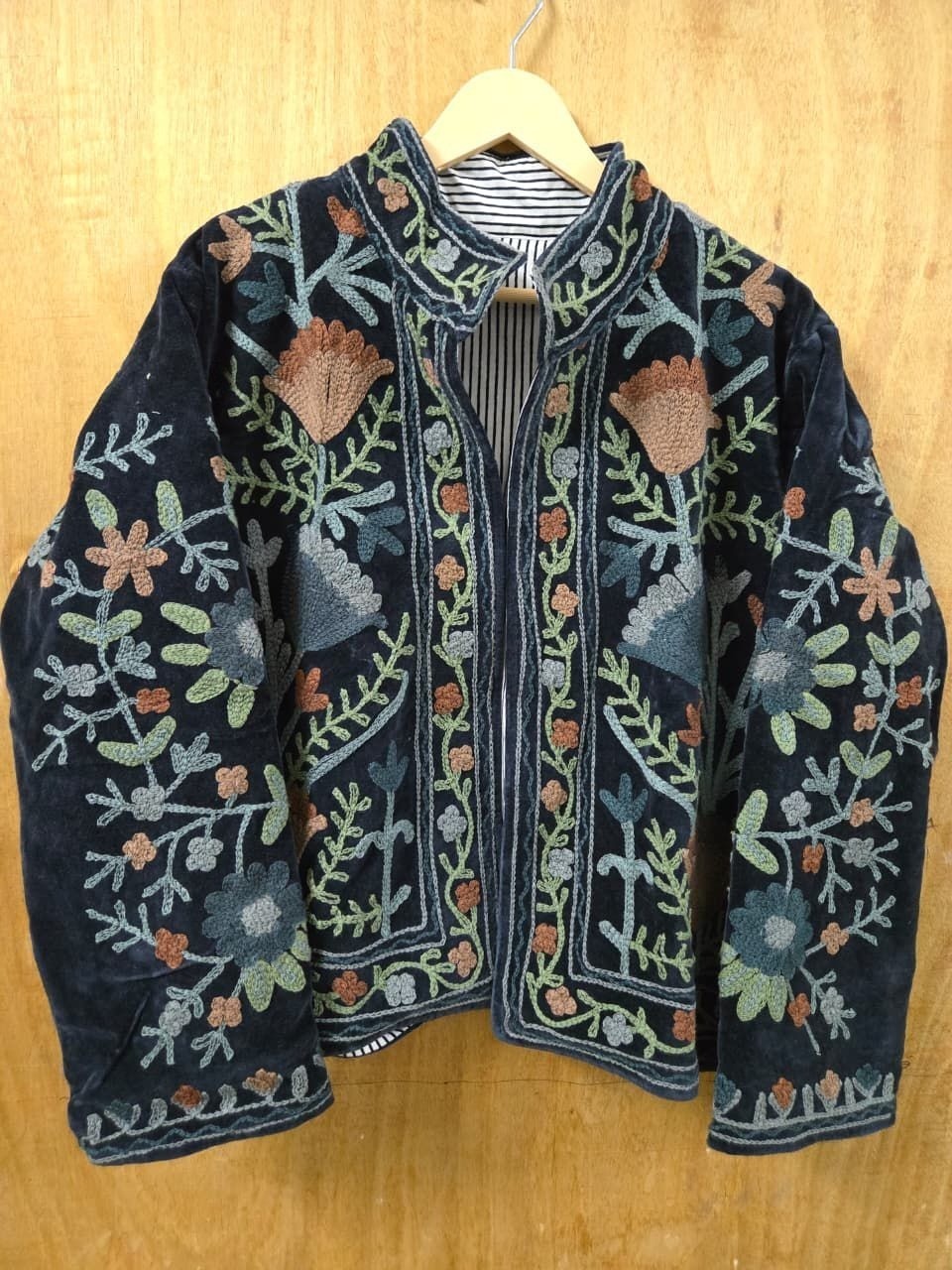 Vintage Velvet Suzani Embroidered Jacket Cottagecore Floral Coat ~ Handmade Vintage Velvet Suzani Embroidered Jacket Cottagecore Floral Coat ~ Handmade